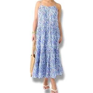 J. Crew Tiered Cotton Voile Shift Dress in Purple Paisley Size Small